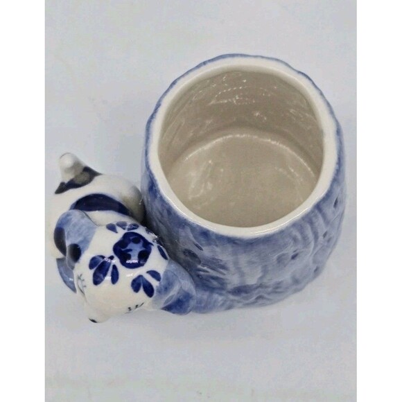 Vintage Delft Blue White Porcelain Puppy Dog Figure Toothpick Holder Handpainted - Picture 2 of 8